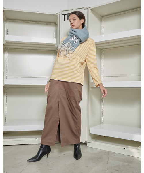 THEATRE PRODUCTS(シアタープロダクツ)の「ブラウンネームストール(ストール/ショール・レディース・ブラック/ベージュ/グリーン/ブルー/イエロー・FREE)」の12枚目の写真