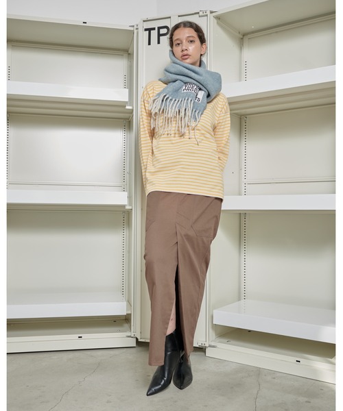 THEATRE PRODUCTS(シアタープロダクツ)の「ブラウンネームストール(ストール/ショール・レディース・ブラック/ベージュ/グリーン/ブルー/イエロー・FREE)」の14枚目の写真