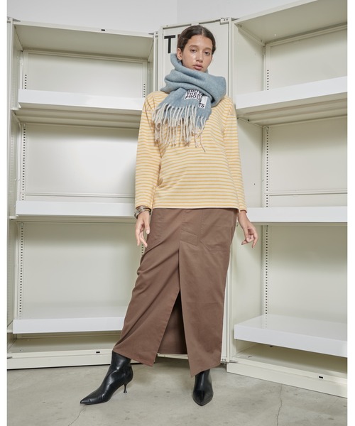 THEATRE PRODUCTS(シアタープロダクツ)の「ブラウンネームストール(ストール/ショール・レディース・ブラック/ベージュ/グリーン/ブルー/イエロー・FREE)」の15枚目の写真