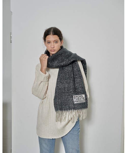 THEATRE PRODUCTS(シアタープロダクツ)の「ブラウンネームストール(ストール/ショール・レディース・ブラック/ベージュ/グリーン/ブルー/イエロー・FREE)」の17枚目の写真