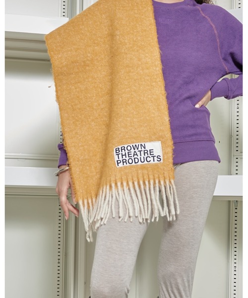 THEATRE PRODUCTS(シアタープロダクツ)の「ブラウンネームストール(ストール/ショール・レディース・ブラック/ベージュ/グリーン/ブルー/イエロー・FREE)」の21枚目の写真