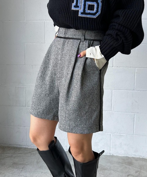 PAGEBOY（ページボーイ）の「ツイードショートパンツ（その他パンツ・レディース・ブラック/ターコイズブルー/グレイッシュベージュ/ブラック系その他・FREE）」の2枚目の写真
