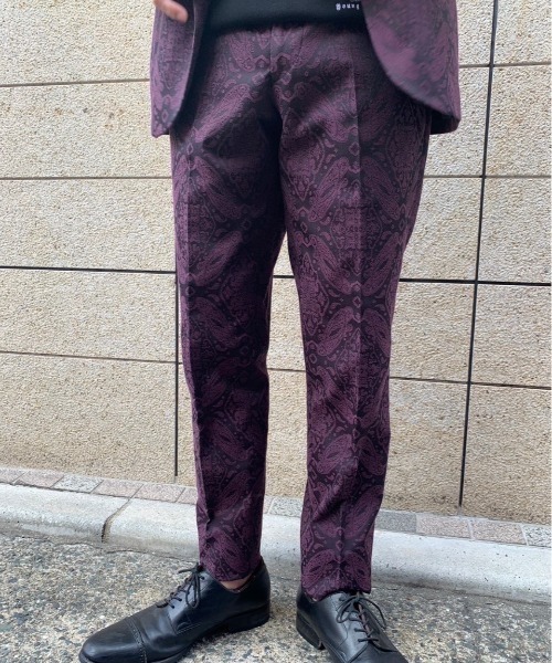 Education from Youngmachines（エデュケーションフロムヤングマシーン）の「【Education from Youngmachines】オーナメント ジャカード スリムトラウザーズ（スラックス・メンズ・パープル系その他6/グリーン系その他5・S/M/L）」の10枚目の写真