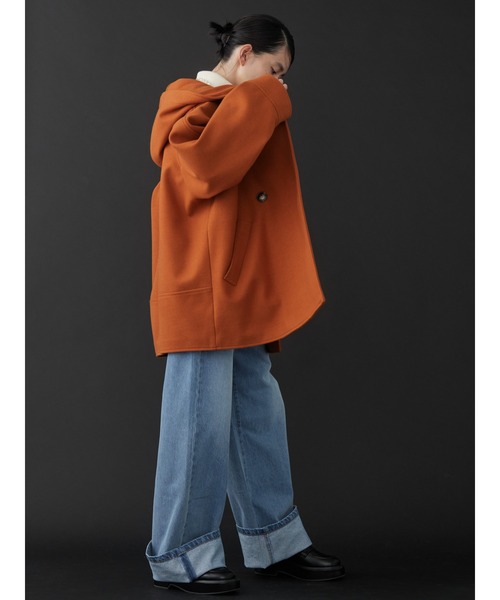 AMERICAN HOLIC（アメリカンホリック）の「フーディーコクーンコート（その他アウター・レディース・ブラック/オレンジ/グリーン/アイボリー・M/L）」の6枚目の写真