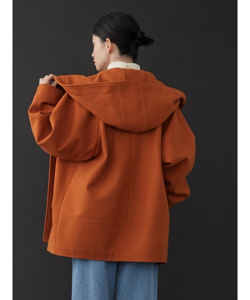 AMERICAN HOLIC（アメリカンホリック）の「フーディーコクーンコート（その他アウター・レディース・ブラック/オレンジ/グリーン/アイボリー・M/L）」の8枚目の写真