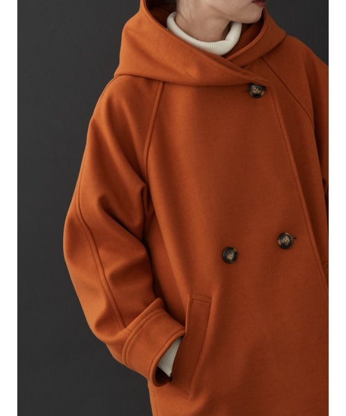 AMERICAN HOLIC（アメリカンホリック）の「フーディーコクーンコート（その他アウター・レディース・ブラック/オレンジ/グリーン/アイボリー・M/L）」の17枚目の写真