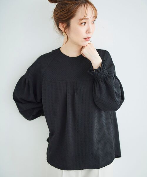 le.coeur blanc（ルクールブラン）の「ボリュームスリーブキリカエブラウス（シャツ/ブラウス・レディース・ブラック/ホワイト系その他・38）」の6枚目の写真