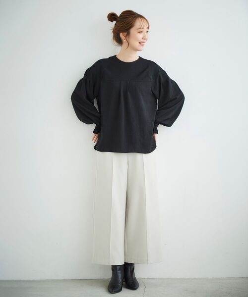 le.coeur blanc（ルクールブラン）の「ボリュームスリーブキリカエブラウス（シャツ/ブラウス・レディース・ブラック/ホワイト系その他・38）」の9枚目の写真