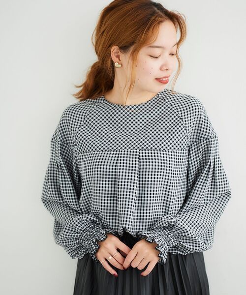 le.coeur blanc（ルクールブラン）の「ボリュームスリーブキリカエブラウス（シャツ/ブラウス・レディース・ブラック/ホワイト系その他・38）」の14枚目の写真