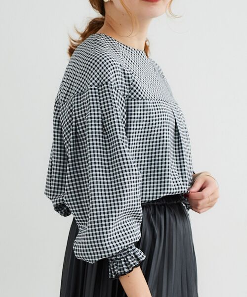 le.coeur blanc（ルクールブラン）の「ボリュームスリーブキリカエブラウス（シャツ/ブラウス・レディース・ブラック/ホワイト系その他・38）」の16枚目の写真