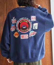 RAGEBLUE（レイジブルー）の「【SIGNAL SPORTS】裏起毛スウェット/マルチワッペン刺繍クルー（スウェット・メンズ）」