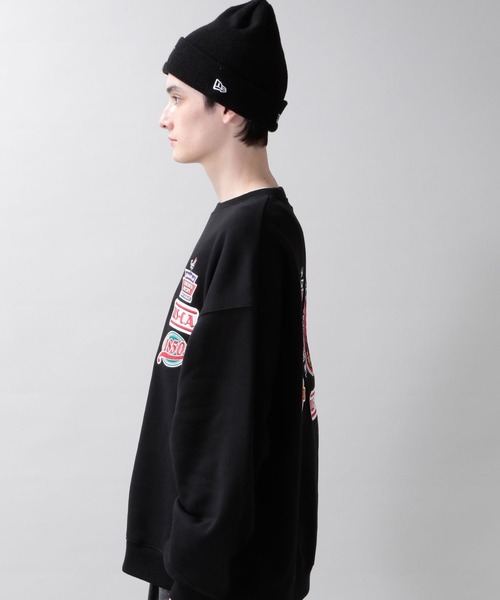 RAGEBLUE（レイジブルー）の「【SIGNAL SPORTS】裏起毛スウェット/マルチワッペン刺繍クルー（スウェット・メンズ・ブラック/ネイビー・MEDIUM/LARGE）」の10枚目の写真