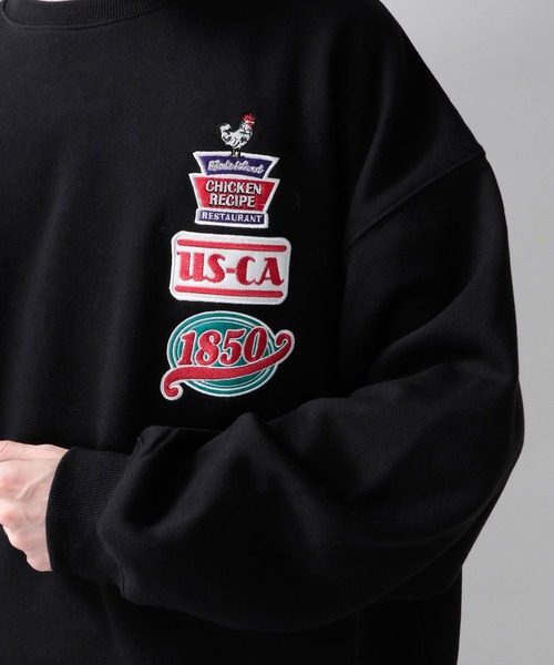 RAGEBLUE（レイジブルー）の「【SIGNAL SPORTS】裏起毛スウェット/マルチワッペン刺繍クルー（スウェット・メンズ・ブラック/ネイビー・MEDIUM/LARGE）」の13枚目の写真