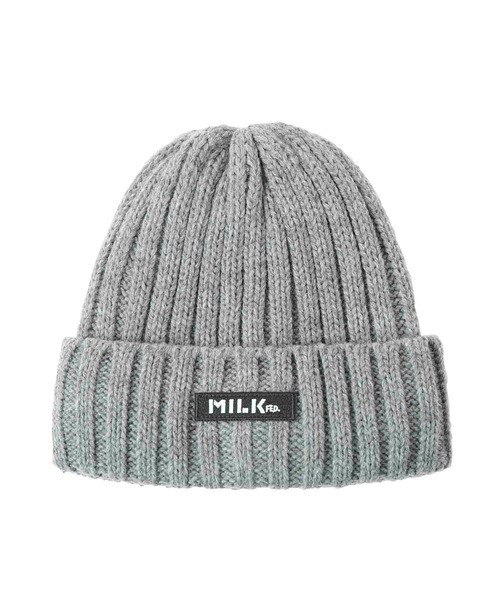 MILKFED.（ミルクフェド）の「LOGO KNIT CAP（ニットキャップ/ビーニー・レディース・アッシュ/ブラック/レッド・ONE SIZE）」の3枚目の写真