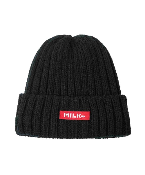 MILKFED.（ミルクフェド）の「LOGO KNIT CAP（ニットキャップ/ビーニー・レディース・アッシュ/ブラック/レッド・ONE SIZE）」の5枚目の写真