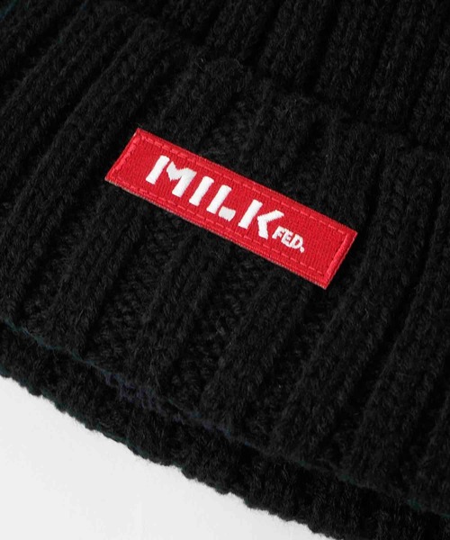 MILKFED.（ミルクフェド）の「LOGO KNIT CAP（ニットキャップ/ビーニー・レディース・アッシュ/ブラック/レッド・ONE SIZE）」の7枚目の写真
