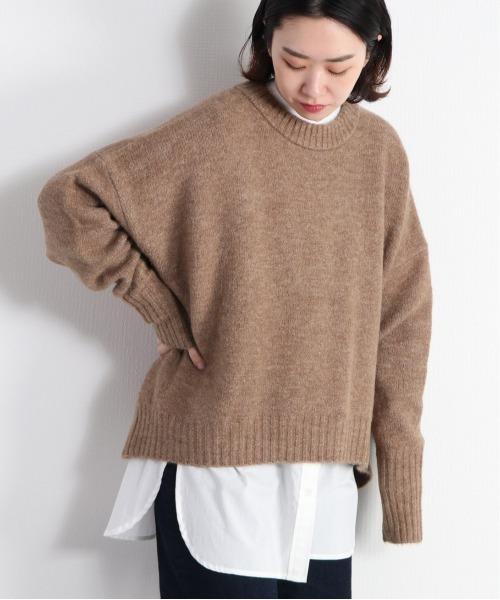 cepo(セポ)の「ふんわりヤクライク クルーネックニット(ニット/セーター・レディース・オフホワイト/オレンジ/チャコール/ブラウン/イエロー・M)」の3枚目の写真