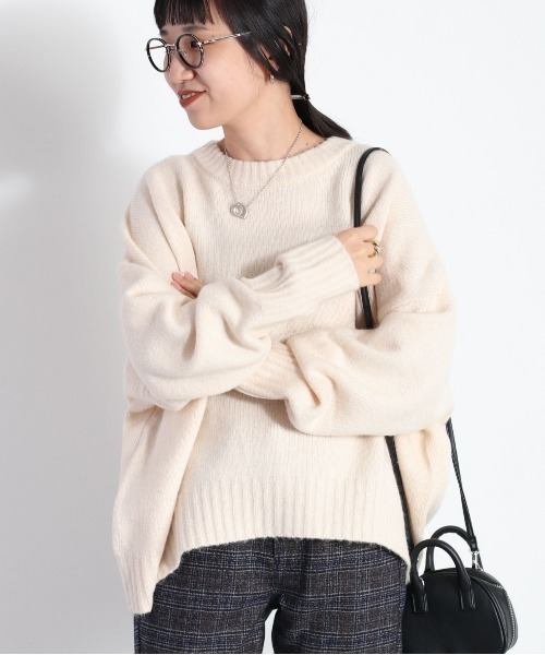 cepo(セポ)の「ふんわりヤクライク クルーネックニット(ニット/セーター・レディース・オフホワイト/オレンジ/チャコール/ブラウン/イエロー・M)」の11枚目の写真