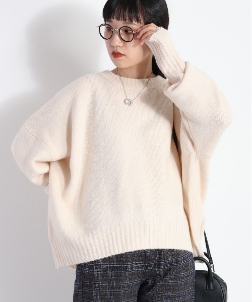 cepo(セポ)の「ふんわりヤクライク クルーネックニット(ニット/セーター・レディース・オフホワイト/オレンジ/チャコール/ブラウン/イエロー・M)」の10枚目の写真