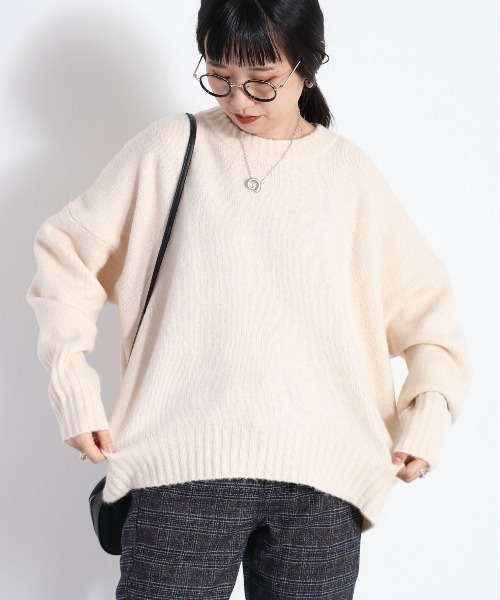 cepo(セポ)の「ふんわりヤクライク クルーネックニット(ニット/セーター・レディース・オフホワイト/オレンジ/チャコール/ブラウン/イエロー・M)」の9枚目の写真