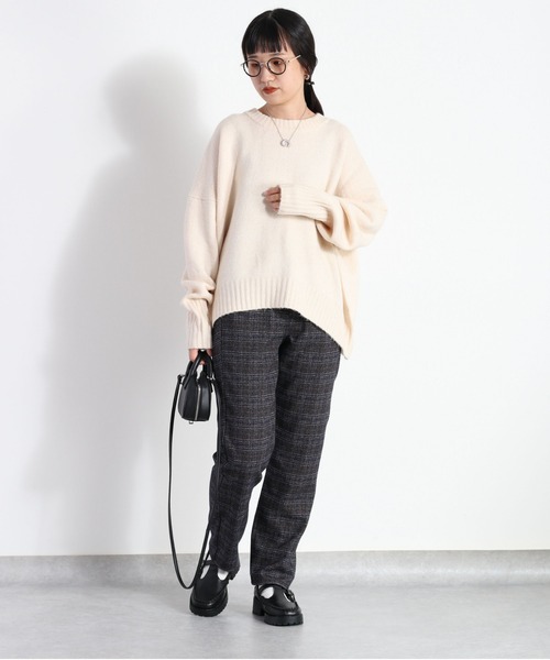 cepo(セポ)の「ふんわりヤクライク クルーネックニット(ニット/セーター・レディース・オフホワイト/オレンジ/チャコール/ブラウン/イエロー・M)」の13枚目の写真