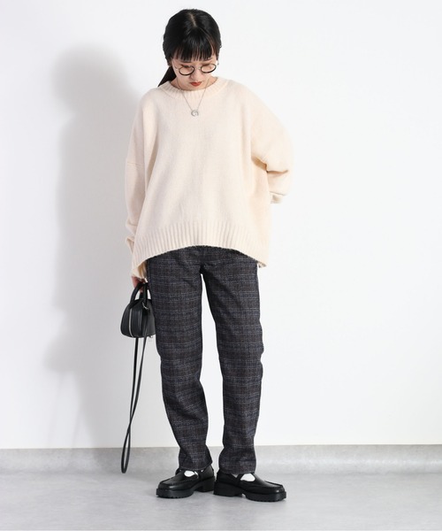 cepo(セポ)の「ふんわりヤクライク クルーネックニット(ニット/セーター・レディース・オフホワイト/オレンジ/チャコール/ブラウン/イエロー・M)」の14枚目の写真