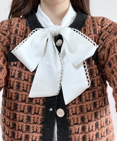 yuue' ( wear )(ユーイ)の「ツイードライクニットカーディガン(カーディガン/ボレロ・レディース・ベージュ/ブラウン・S/M/L)」の9枚目の写真
