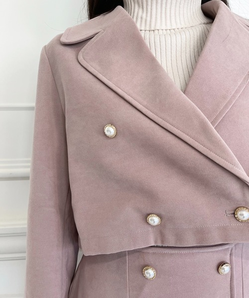 MIIA（ミーア）の「ショートジャケット（テーラードジャケット・レディース・ブラック/ピンク/ベージュ・FREE）」の14枚目の写真