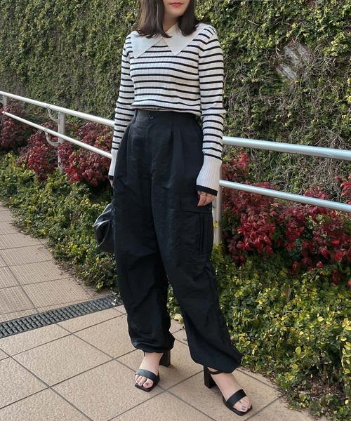 audrey and john wad(オードリーアンドジョンワッド)の「【Audrey and John Wad】へビーナイロンカーゴパンツ(カーゴパンツ・レディース・アイボリー/ネイビー/ライトカーキ・S/M)」の9枚目の写真