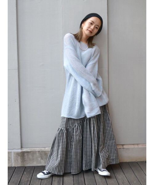 Ungrid(アングリッド)の「透かし編みル-ズニット(ニット/セーター・レディース・オレンジ/ミント/ブルー/ライトグレー・FREE)」の17枚目の写真