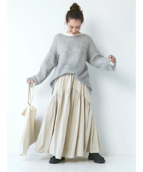 Ungrid(アングリッド)の「透かし編みル-ズニット(ニット/セーター・レディース・オレンジ/ミント/ブルー/ライトグレー・FREE)」の7枚目の写真