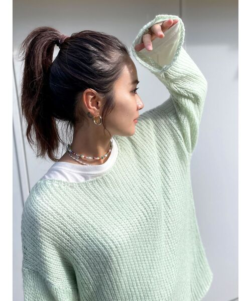 Ungrid(アングリッド)の「透かし編みル-ズニット(ニット/セーター・レディース・オレンジ/ミント/ブルー/ライトグレー・FREE)」の19枚目の写真