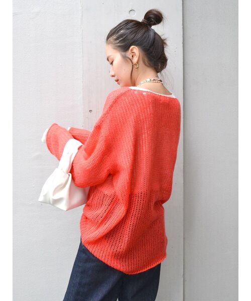 Ungrid(アングリッド)の「透かし編みル-ズニット(ニット/セーター・レディース・オレンジ/ミント/ブルー/ライトグレー・FREE)」の14枚目の写真