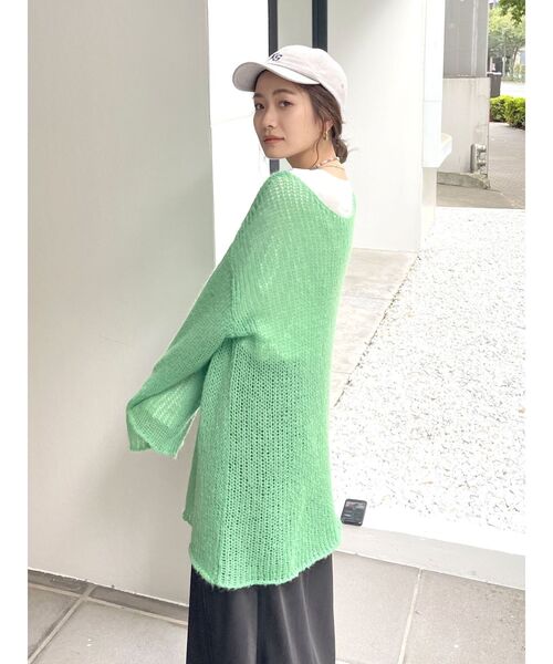 Ungrid(アングリッド)の「透かし編みル-ズニット(ニット/セーター・レディース・オレンジ/ミント/ブルー/ライトグレー・FREE)」の9枚目の写真