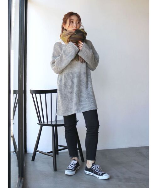 Ungrid(アングリッド)の「透かし編みル-ズニット(ニット/セーター・レディース・オレンジ/ミント/ブルー/ライトグレー・FREE)」の16枚目の写真