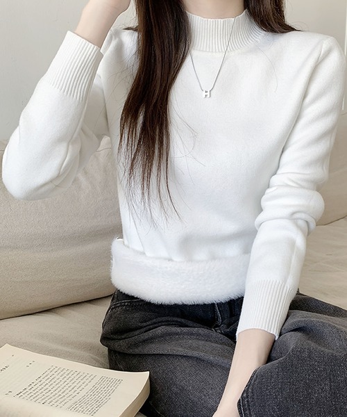 Primazel(プリマゼル)の「裏シャギーニットプルオーバー(ニット/セーター・レディース・モカ/ホワイト系その他/ブラック系その他/ブラウン系その他/ブラウン/ブラック/ホワイト/ブラウン系その他2・M)」の9枚目の写真