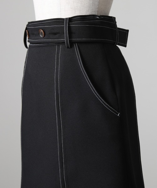 Cheek（チーク）の「配色ステッチミニスカート（スカート・レディース・ブラック/ベージュ/チャコールグレー・SMALL/MEDIUM）」の18枚目の写真