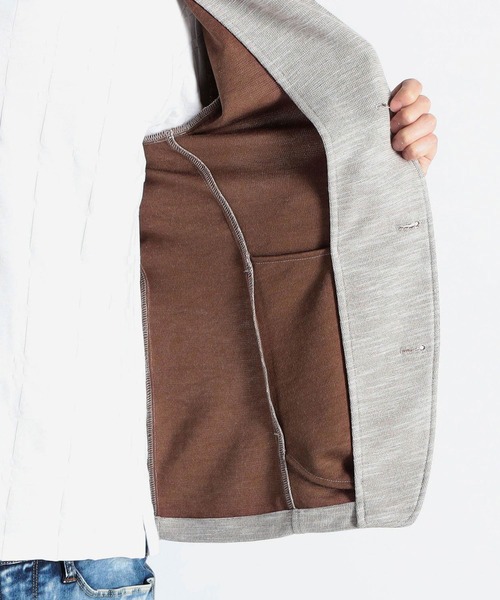 HIDEAWAYS NICOLE（ハイダウェイニコル）の「ツイーディーダブルフェイスジャケット（その他アウター・メンズ・モカ/ブラック×ホワイト/ホワイト×ブラック/サックスブルー・MEDIUM/LARGE/X-LARGE）」の12枚目の写真