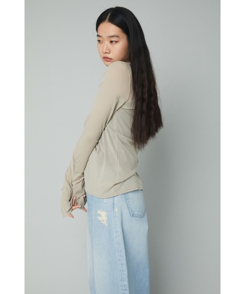 HeRIN.CYE（ヘリンドットサイ）の「Crew neck mesh inner tops（Tシャツ/カットソー・レディース・ネイビー/ライトベージュ/ブラック/グレー/ブルー系その他・FREE）」の14枚目の写真
