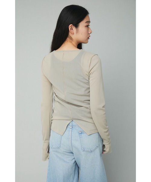 HeRIN.CYE（ヘリンドットサイ）の「Crew neck mesh inner tops（Tシャツ/カットソー・レディース・ネイビー/ライトベージュ/ブラック/グレー/ブルー系その他・FREE）」の7枚目の写真