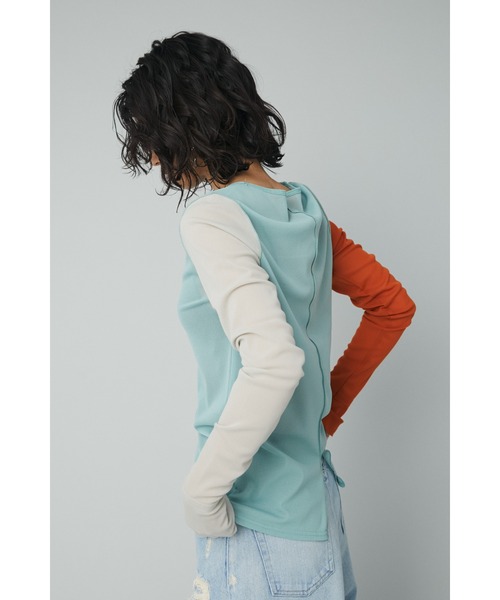 HeRIN.CYE（ヘリンドットサイ）の「Crew neck mesh inner tops（Tシャツ/カットソー・レディース・ネイビー/ライトベージュ/ブラック/グレー/ブルー系その他・FREE）」の19枚目の写真