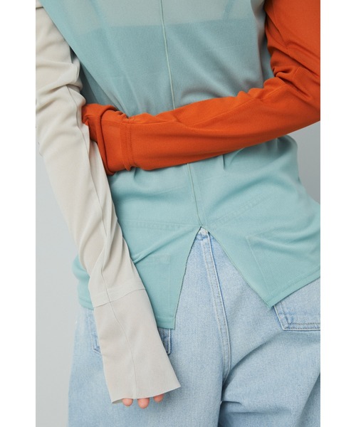 HeRIN.CYE（ヘリンドットサイ）の「Crew neck mesh inner tops（Tシャツ/カットソー・レディース・ネイビー/ライトベージュ/ブラック/グレー/ブルー系その他・FREE）」の18枚目の写真