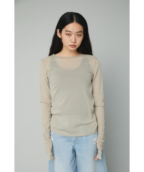 HeRIN.CYE（ヘリンドットサイ）の「Crew neck mesh inner tops（Tシャツ/カットソー・レディース・ネイビー/ライトベージュ/ブラック/グレー/ブルー系その他・FREE）」の22枚目の写真