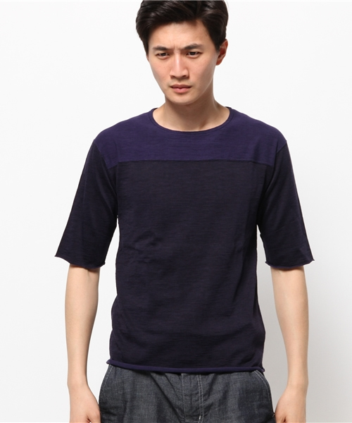 EDIFICE（エディフィス）の「◇プレーティングテンジク フットボールTEE（Tシャツ/カットソー・メンズ・ホワイト/ネイビー・46/48/44）」の3枚目の写真