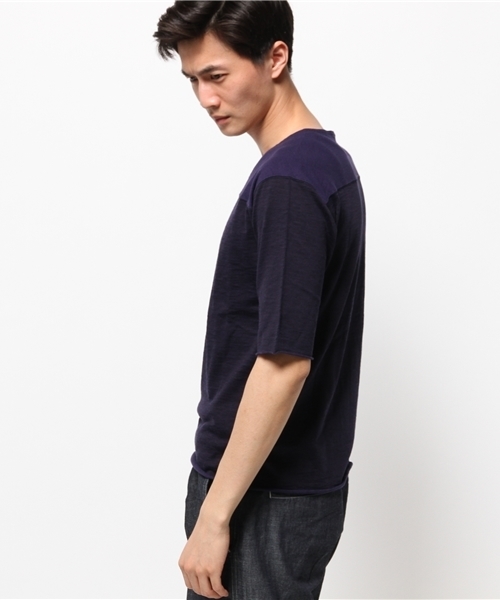 EDIFICE（エディフィス）の「◇プレーティングテンジク フットボールTEE（Tシャツ/カットソー・メンズ・ホワイト/ネイビー・46/48/44）」の4枚目の写真