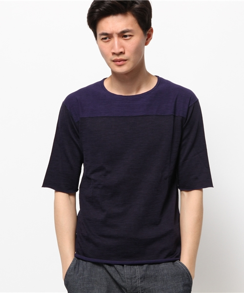 EDIFICE（エディフィス）の「◇プレーティングテンジク フットボールTEE（Tシャツ/カットソー・メンズ・ホワイト/ネイビー・46/48/44）」の10枚目の写真