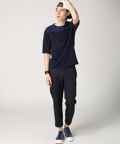 EDIFICE（エディフィス）の「◇プレーティングテンジク フットボールTEE（Tシャツ/カットソー・メンズ・ホワイト/ネイビー・46/48/44）」の12枚目の写真