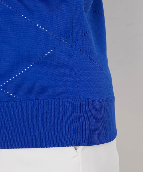 JUN&ROPE'(ジュンアンドロペ)の「【ECO】ダイヤ柄ニットベスト(ベスト・レディース・ホワイト/ブルー・M/S/L)」の10枚目の写真