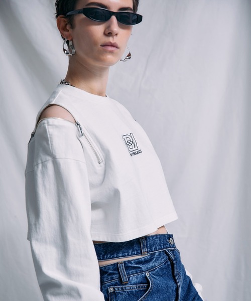 PRANK PROJECT（プランクプロジェクト）の「ロゴエンブロイダリーピグメントオーバートップ/Logo Embroidery Pigment Over Top（Tシャツ/カットソー・レディース・ホワイト/ブラック・FREE）」の14枚目の写真