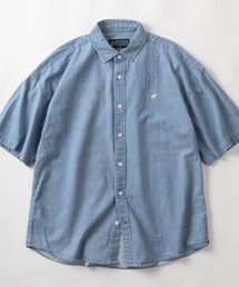 【0】【BEVERLY HILLS POLO CLUB/ビバリーヒルズポロクラブ】ワイドシルエット ワンポイントロゴ刺繍 レギュラーカラー半袖シャツ/ビッグシルエット